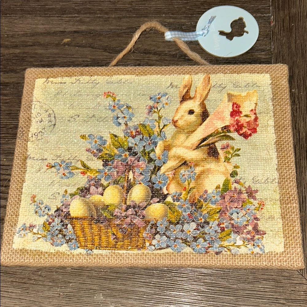 Marshalls Easter Bunny Wall Hanging - Cream, Blue, Pink B11